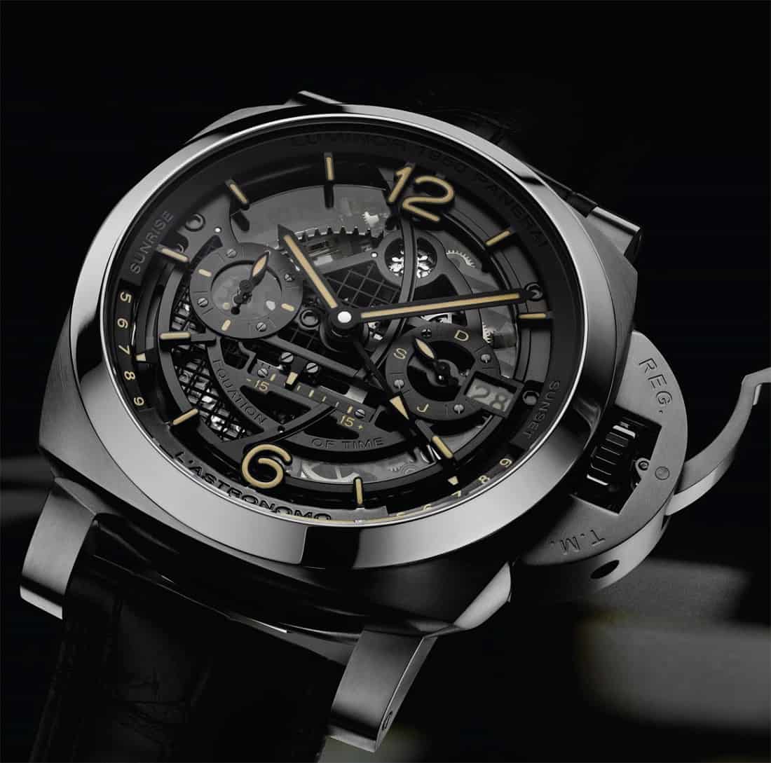 Panerai L'Astronomo Luminor 1950 Tourbillon Mondphasengleichung der Zeit GMT