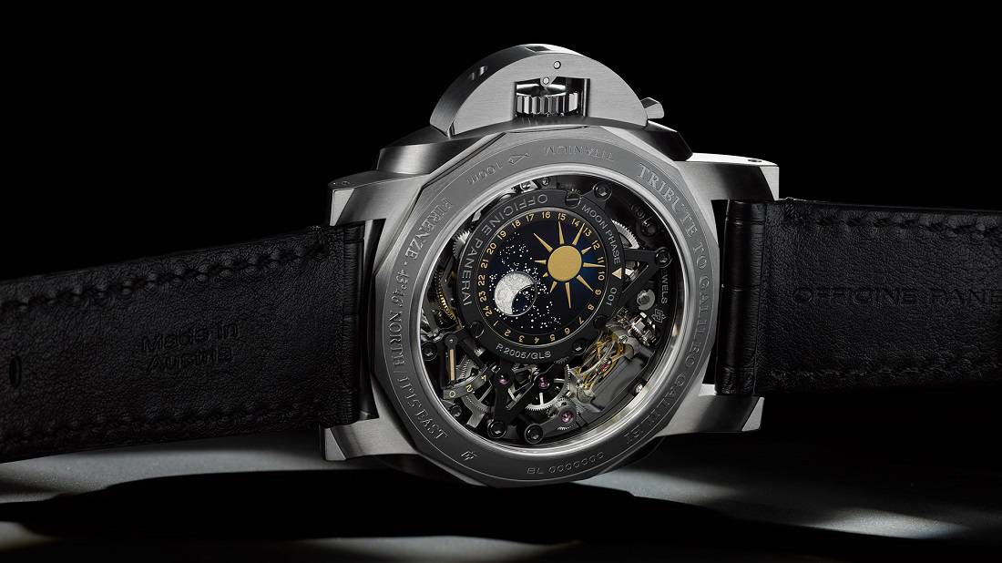 Panerai L'Astronomo Luminor 1950 Tourbillon Mondphasengleichung der Zeit GMT